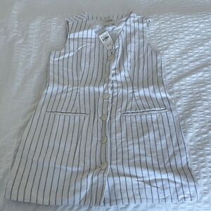 Striped Sleeveless Linen Dress